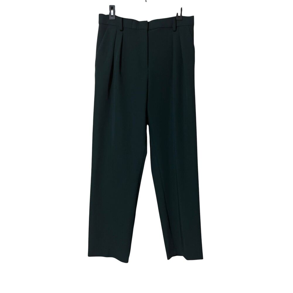 H&M Womens Size 12 Green Pleated Front Dress Pants New NWT